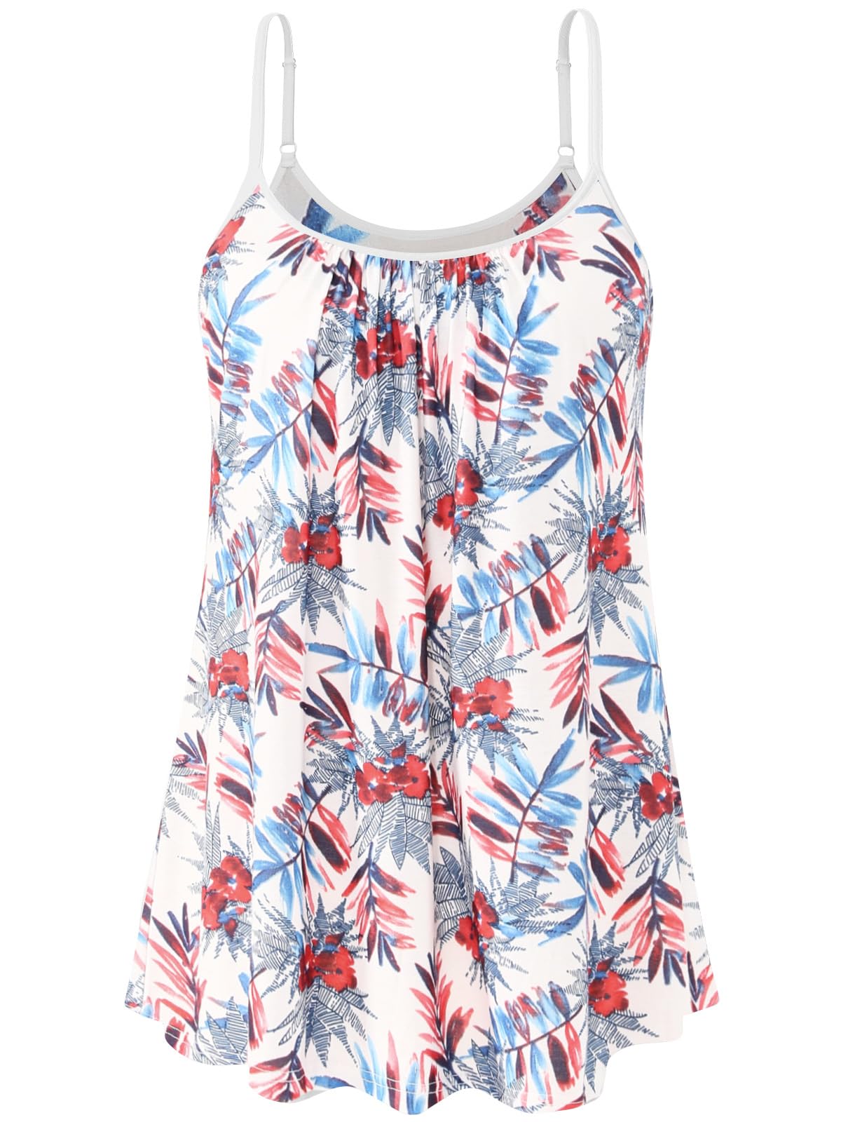 vislivin Top mit Integriertem BH Damen Unterhemd Spaghettiträger Tops Loose Tank Ärmellose Bluse Trägertops S-XXXXL