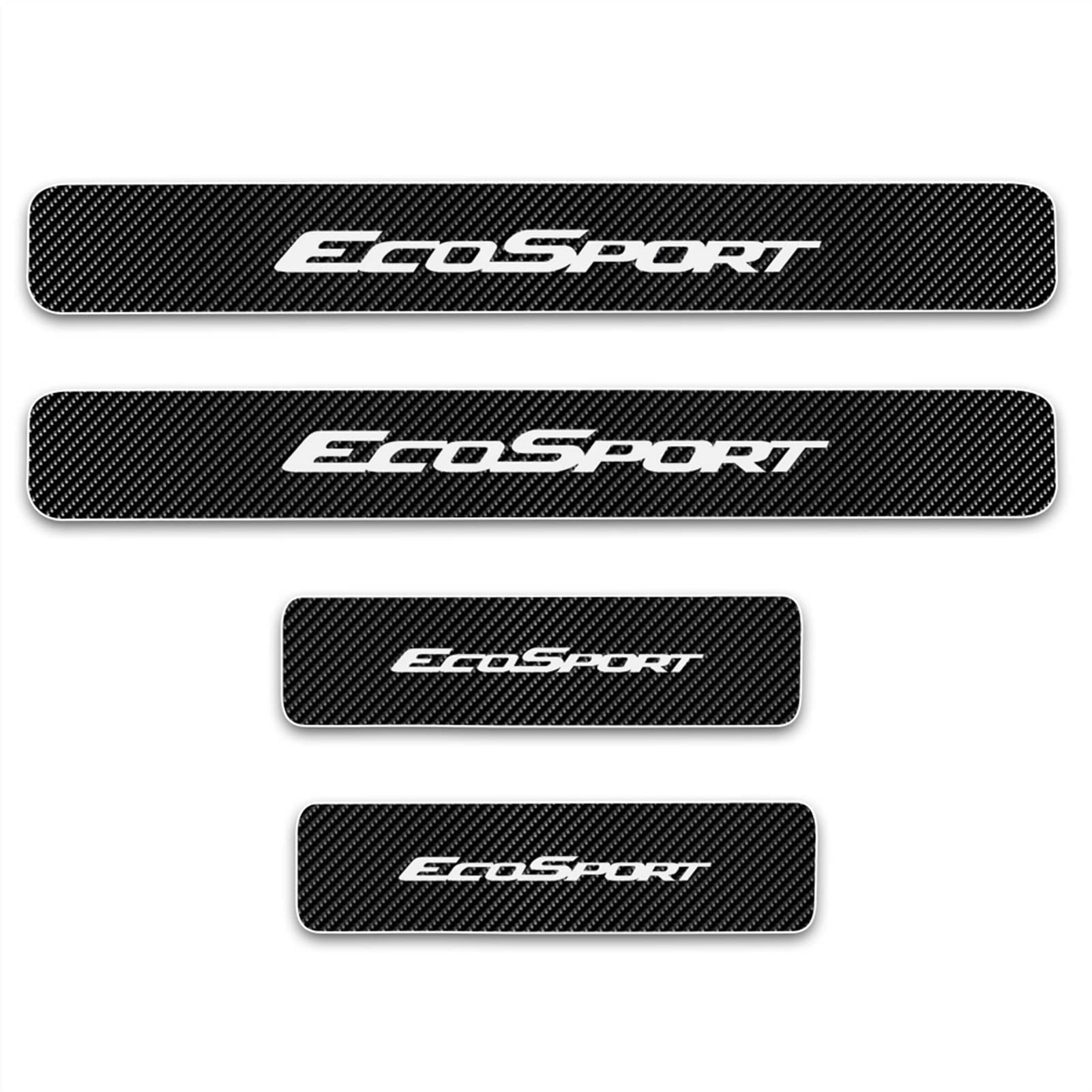 Eagleg White Car Door Sill Protector For Fo-Rd Ecosport 4Pcs Car Door Sill Scuff Plate Carbon Fiber Stickers Accessories,