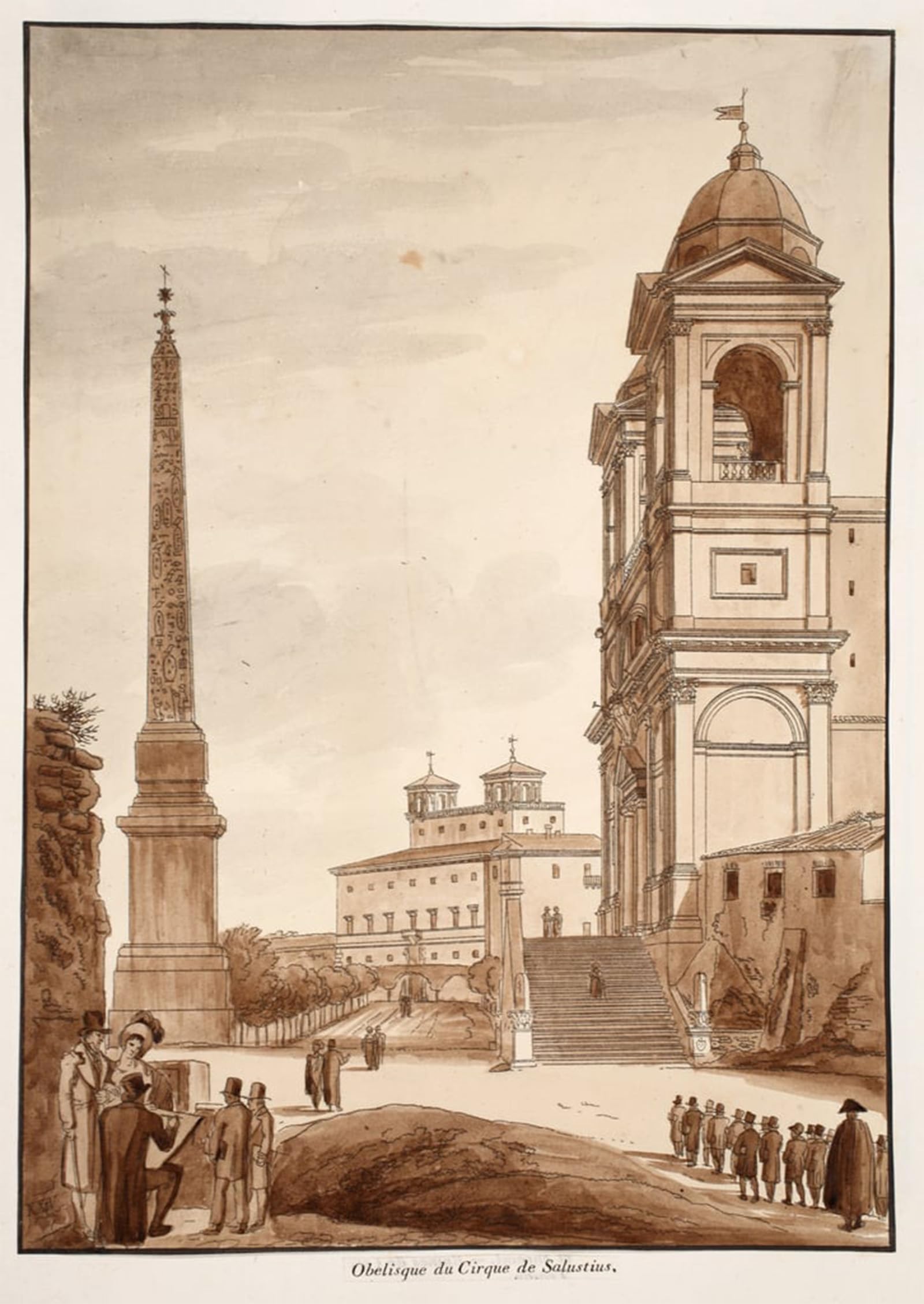 ARTXLXXBN Famous Art Print Poster Vintage Wall Art the Obelisk From the Cirrcus of Sallustius by Agostino Tofanelli Canvas Art Poster for Home Decor 60x90cm
