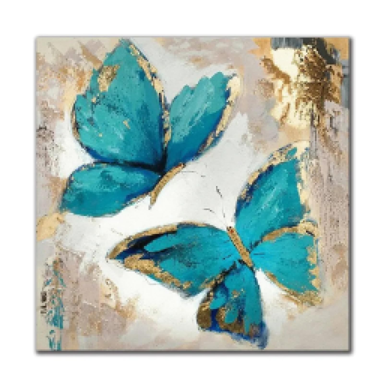 Lienzo de pintura de mariposa abstracto azul, cuadro decorativo impreso de 30x30 cm sin marco