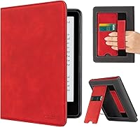 Vista 21 de CoBak - Funda para Ereader de piel sintética duradera con función de apagado y encendido automático, ranura para tarjetas y correa para la mano - Se