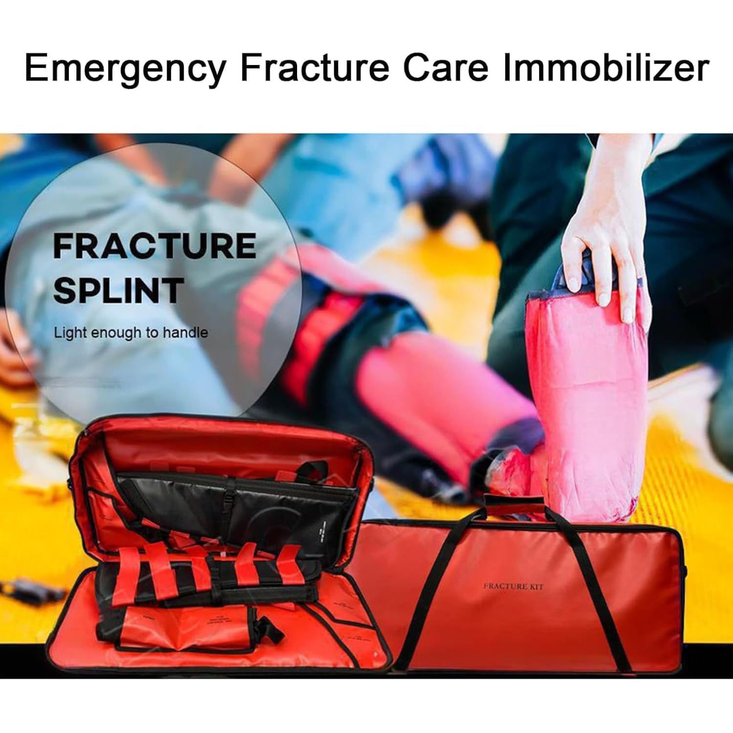 Set di stecche mediche di emergenza, immobilizzatore completo per il trattamento delle fratture di emergenza, kit di stecche mediche per fratture EMT Paramedic, per primi soccorritori, EMT, paramedici