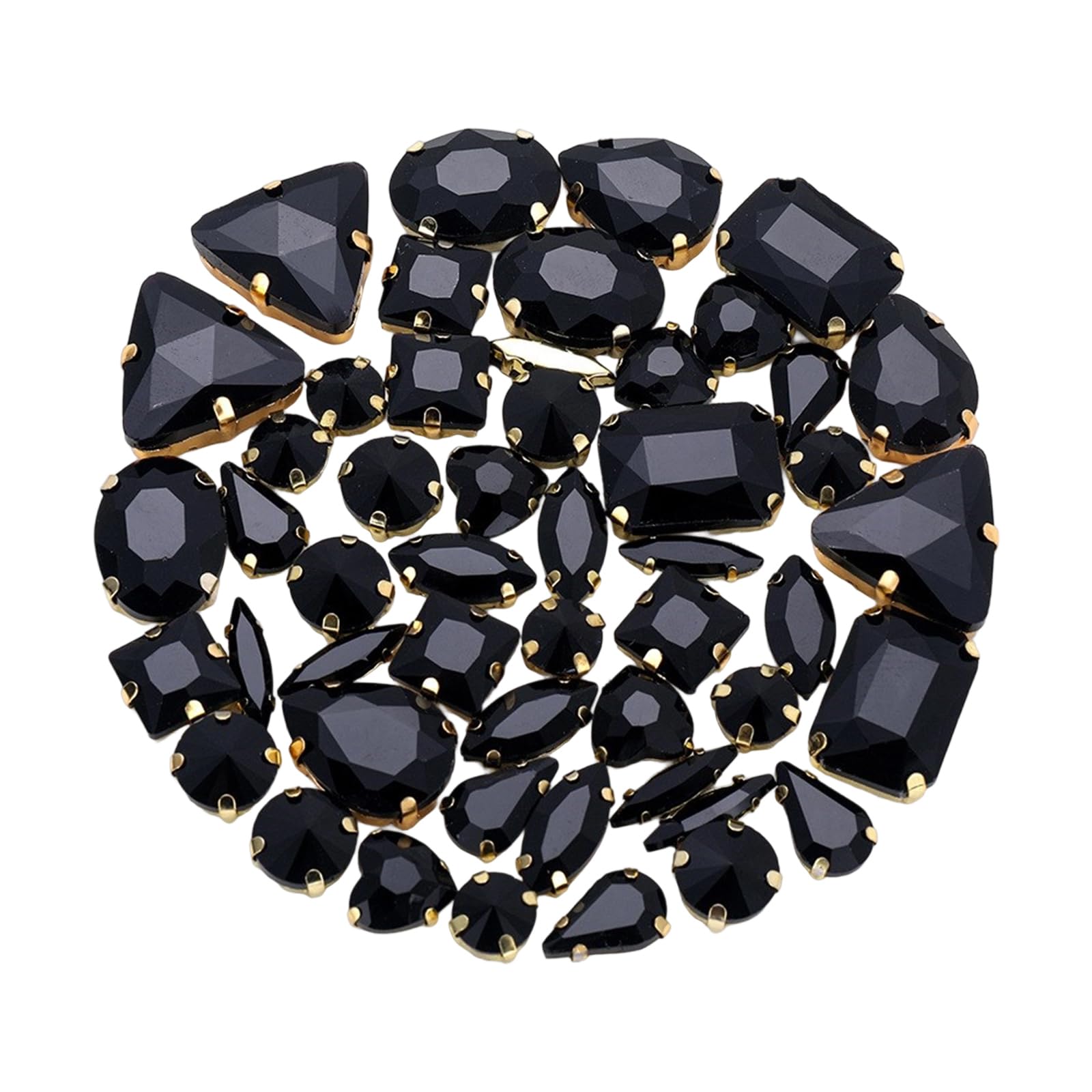 ZWWAAZHF 50Pcs Sew on Rhinestones for Craft Flatback Claws Glass Stone Sew on Crystal with Hole for Clothing Dress Jewelry Glass for Craft