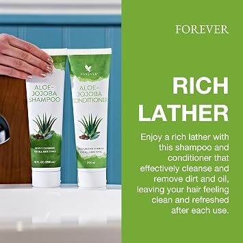 Forever Living - Aloe Jojoba Shampoo, Gentle Vegan and Gluten-Free Formula with Aloe Vera and Oil, Tropical Fruit Fragrance, Twin Pack