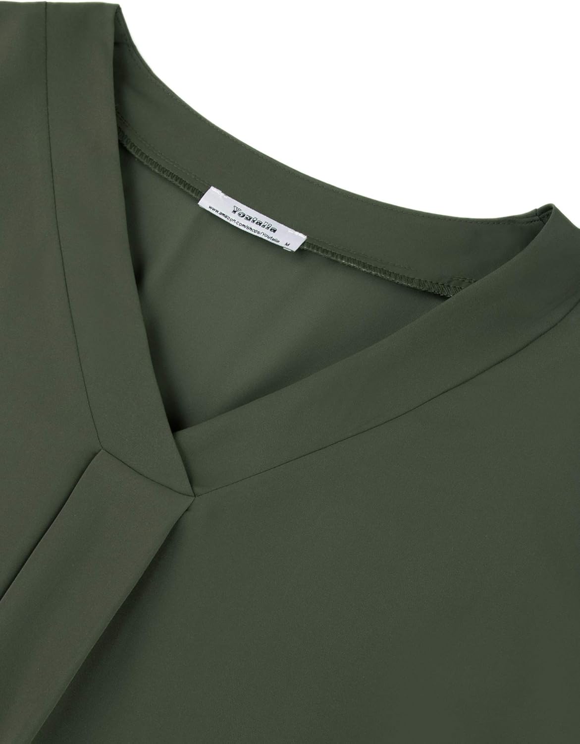 Youtalia Womens Blouses Dressy Casual Business Tops 3/4 Sleeve Chiffon V Neck Work Office Shirts - Image 5