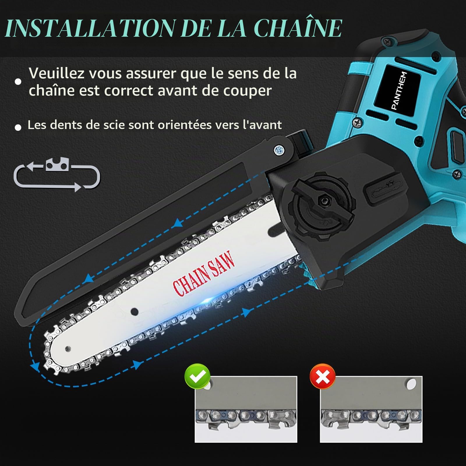 Mini tronçonneuse 6 Pouces électrique sans fil compatible avec Makita 18V