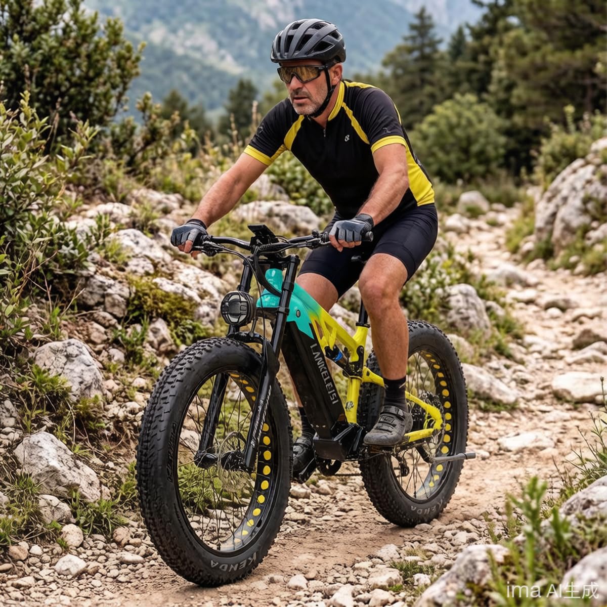 LANKELEISI La bicicletta elettrica RV800 Plus è dotata di un motore ad alte prestazioni da 250 W, pneumatici larghi 26 pollici e una mountain bike elettrica full-suspension da 250 Wh 48 V.