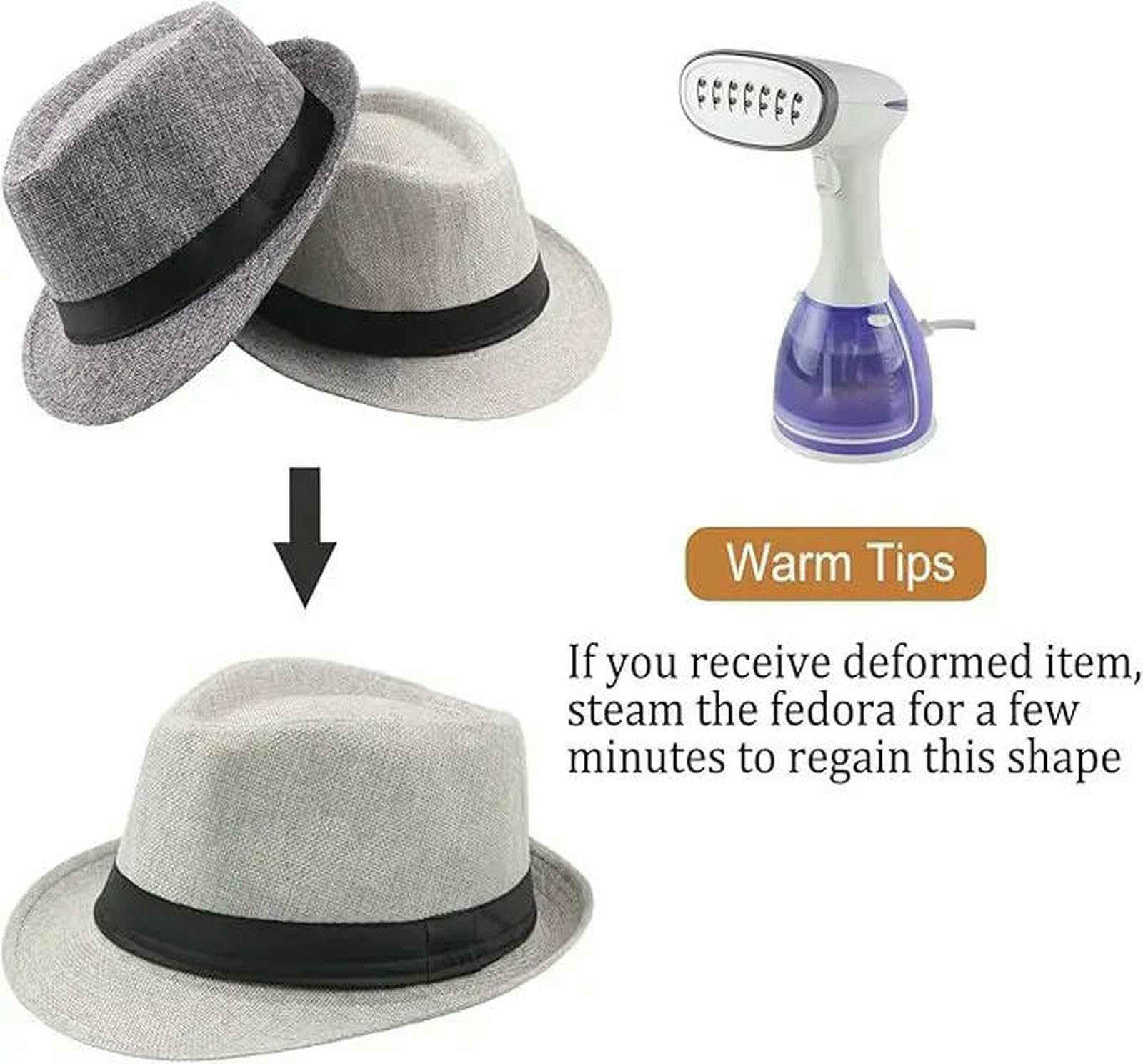 Cappello da Pescatore Berretto Confezione di Cappelli Fedora A Tesa Corta Estivi Pork Pie Hat Uomo Donna Festa Matrimonio Costume Classico-Nero-Confezione 24