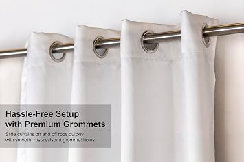 Blackout Curtains for Bedroom and Living Room, Bedroom Decor, Black Liner for 100% Blackout, Thermal Insulated, Built with Stainless Steel Grommet, Easy Installation, Grey, 52x54