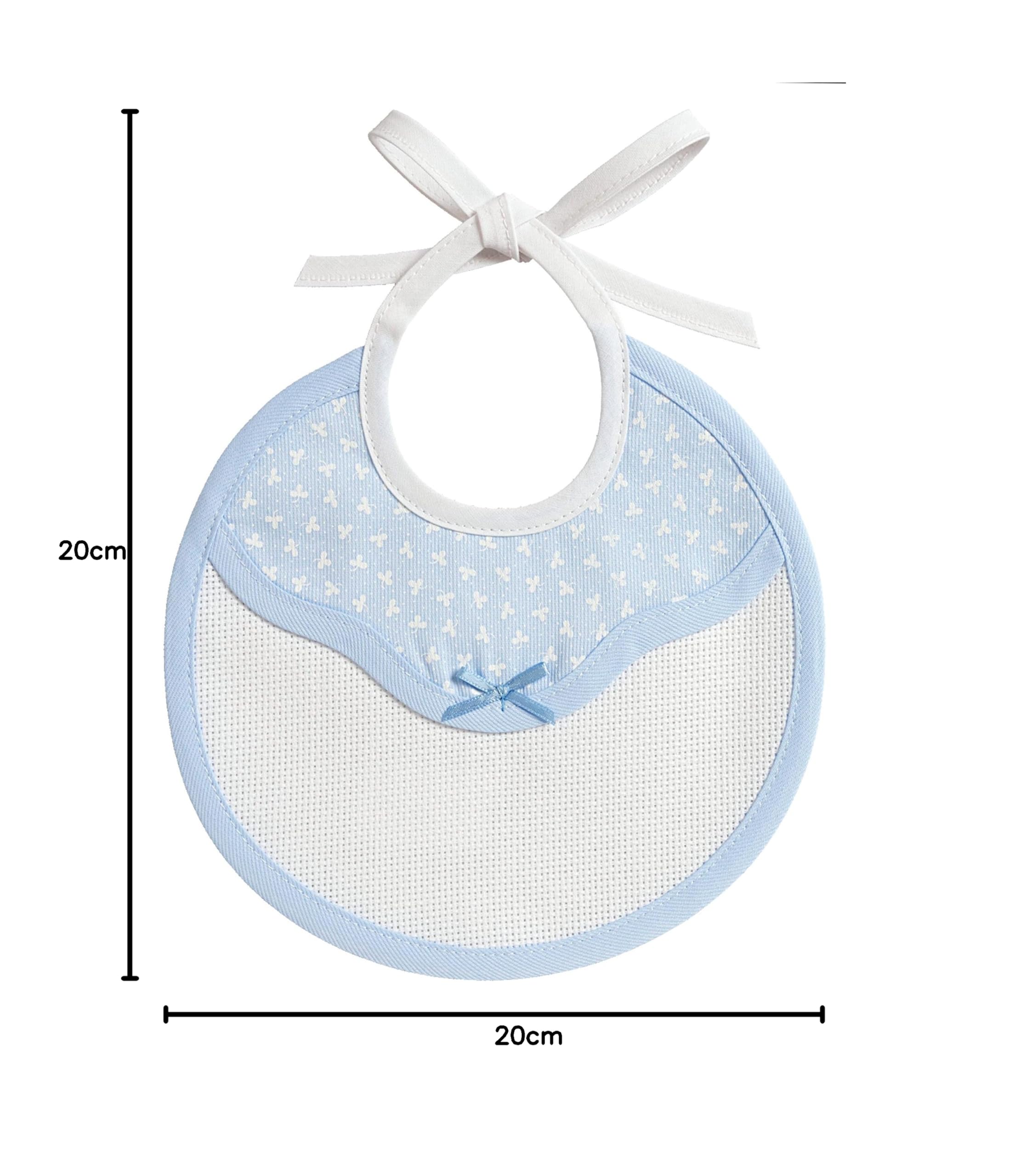 Bavaglino Tondo Ricamare in Cotone Stampa Trifogli 20x20 cm Made in Italy