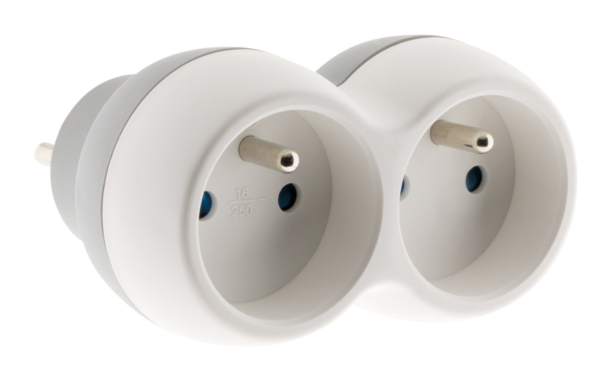 Zenitech Boléa Range 2-Way Power Strip 2 x 16 A Grey/White Zenitech