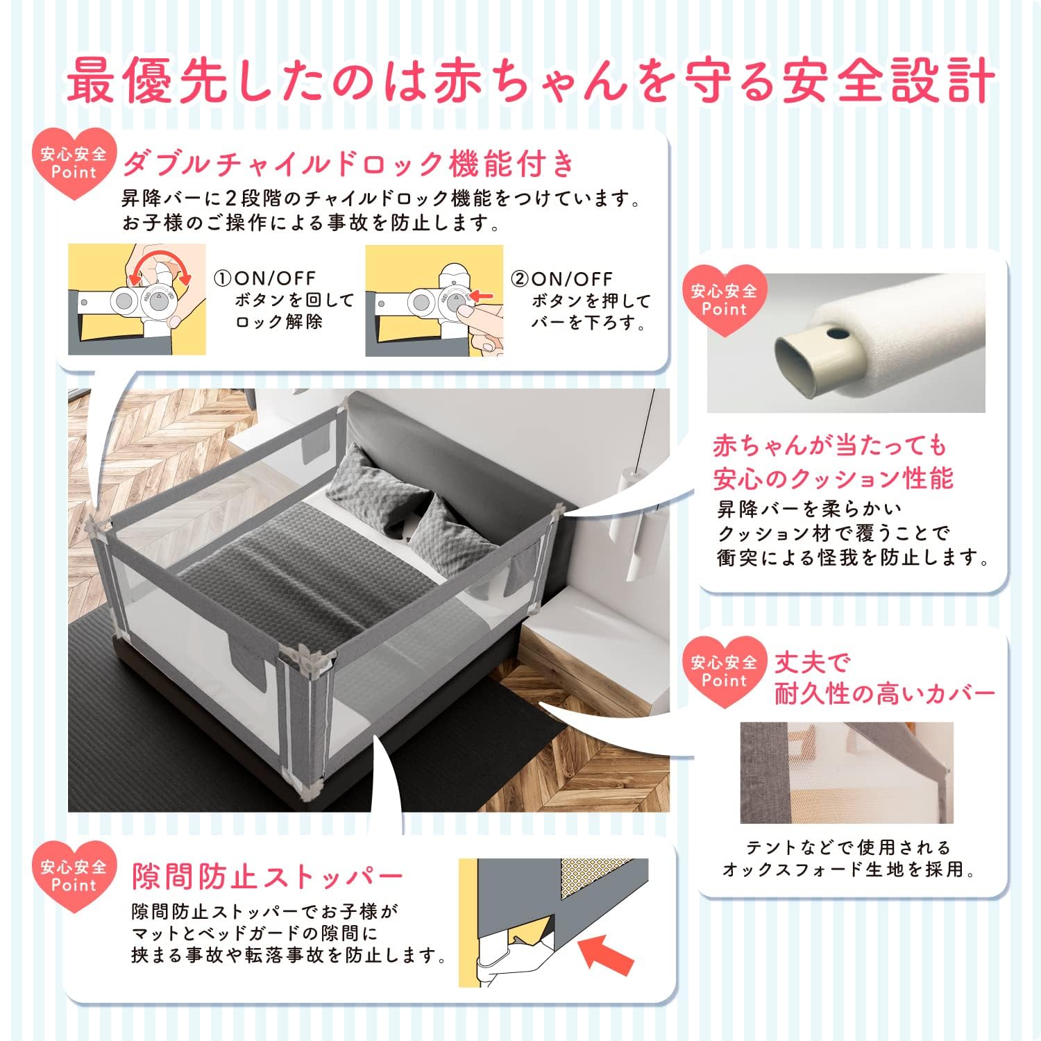 Amazon.co.jp: BabyGoo 小児科医監修 リニューアル版 ベッドガード