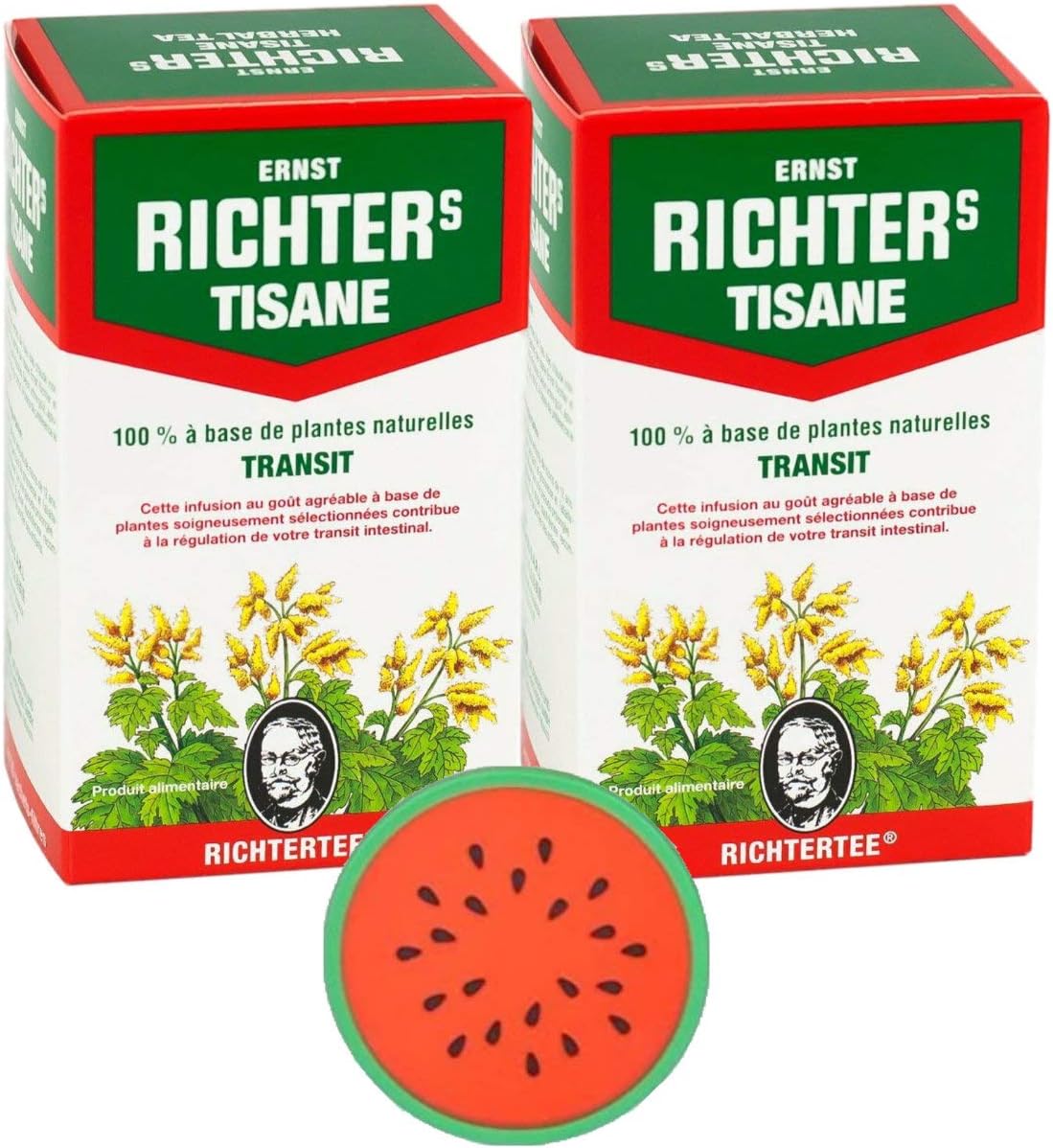 Ernst Richter's Herbal Tea Infusion Set of 2 Boxes + get Your Funny Saucer 100% Natural Plant-Based | Transit Regulation | 2X Box of 40g containing 20 Bags of 2g Filters | Set of 2 Boxes