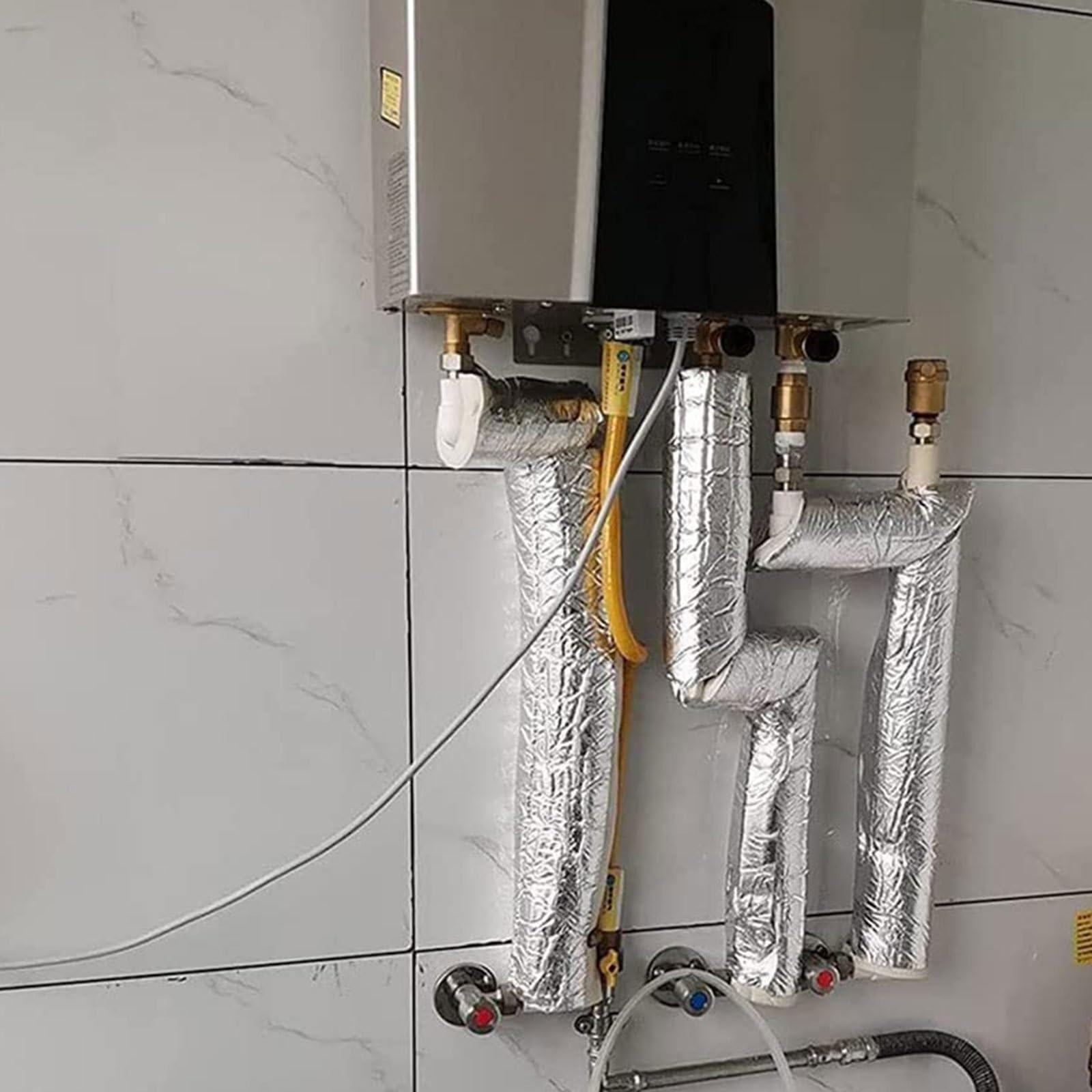 Tubo Isolante Antigelo per Esterni Guaina Isolante per Tubi in Schiuma Antigelo Ritardante di Fiamma Spessore 20 mm Isolante per Tubature ID 22 27 34 43 50 63 76.0 mm, 1 Pezzo(325.0mm/12-4/5")