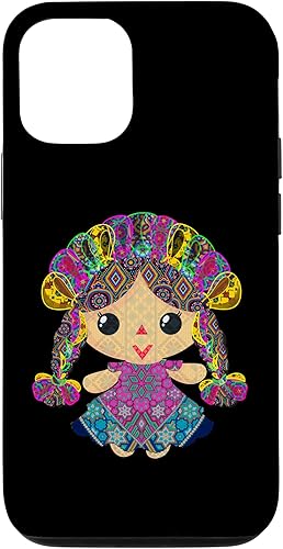 Vista 73 de iPhone 13 Pro Max muñeca mexicana, maria, mazahua arte huichol, lele, estuche