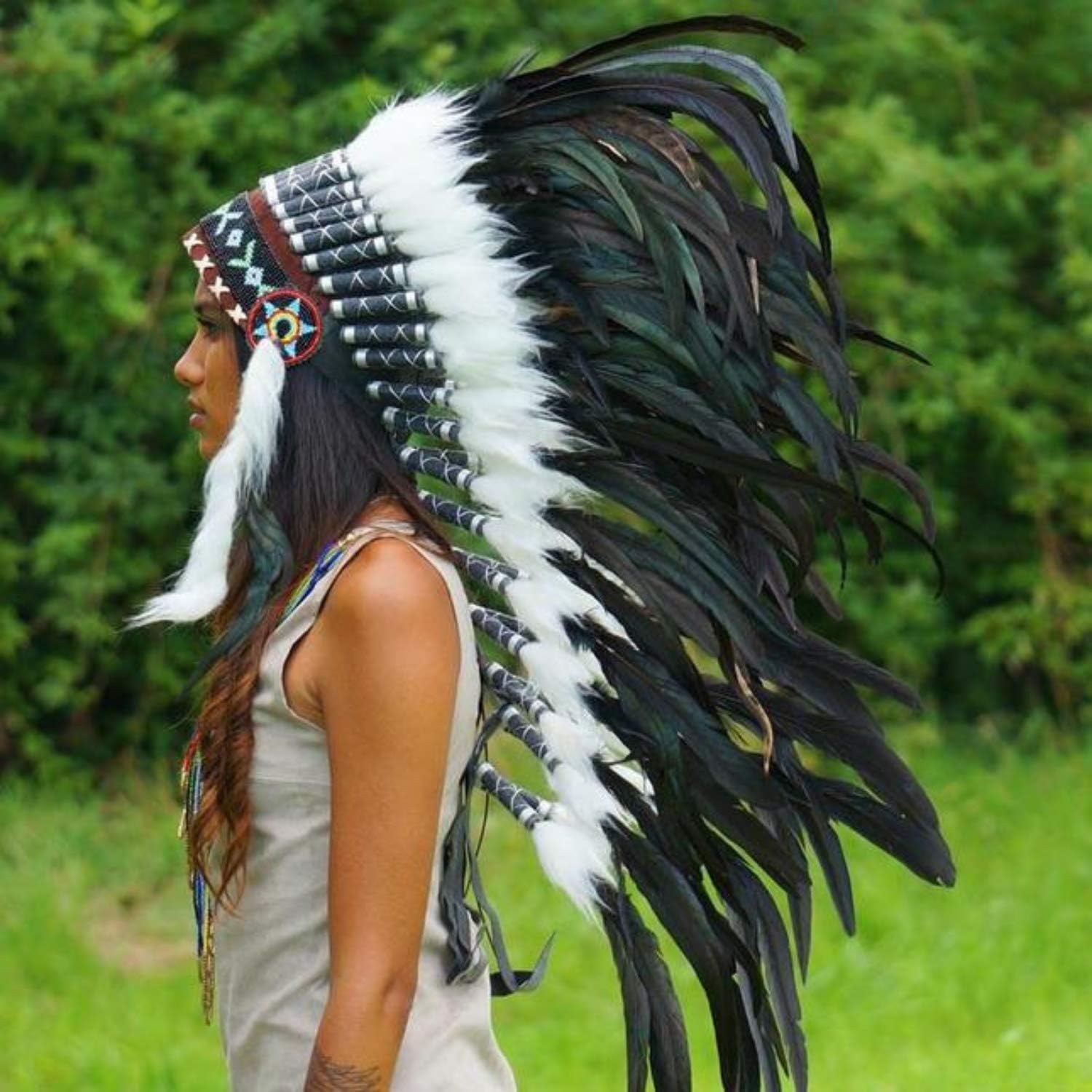 Novum Crafts Feather Headdress | Native American Indian Inspired | Choose Color