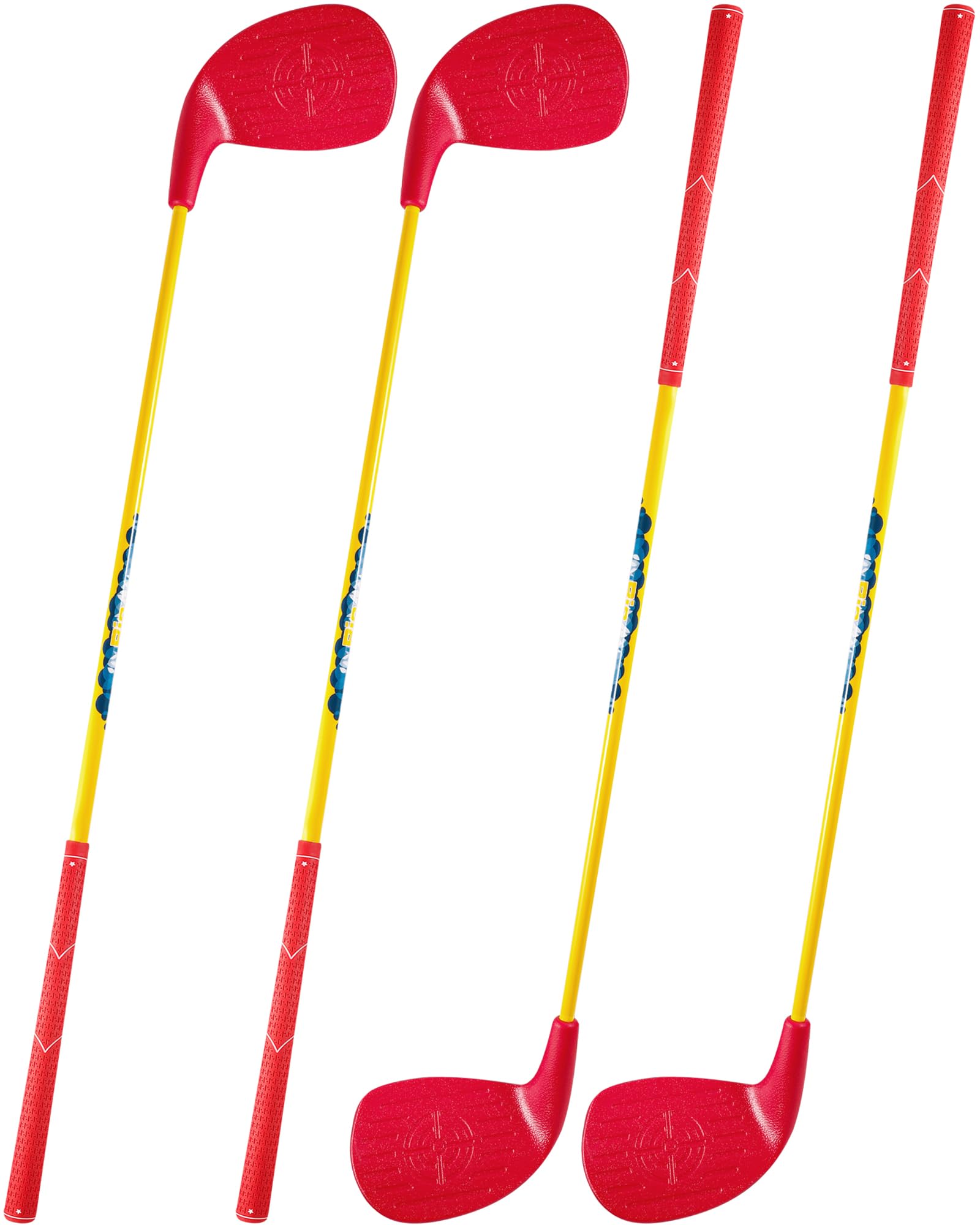 4 Pack Red Golf Clubs with 5” x 3.5” Oversized Heads and 36” Lightweight Carbon Shaft Perfect for Outdoor Yard Games