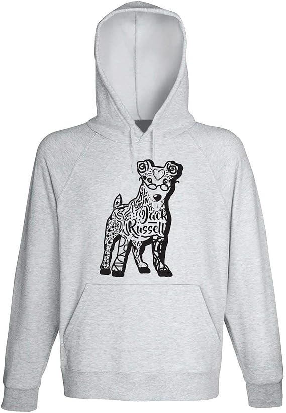 teesquare1st Men's Jack Russell b Grey Hoodie Amazon.de Fashion