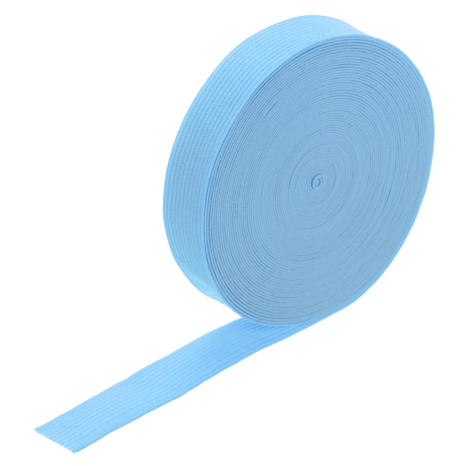 M METERXITY Elastic Bands for Sewing, 0.8 Inch 11 Yards Roll of High Elasticity Knit Elastic Spool, Elastic for Sewing Waistband/Wigs/Pants/Crafts DIY Stretchy Ribbon [Sky Blue]