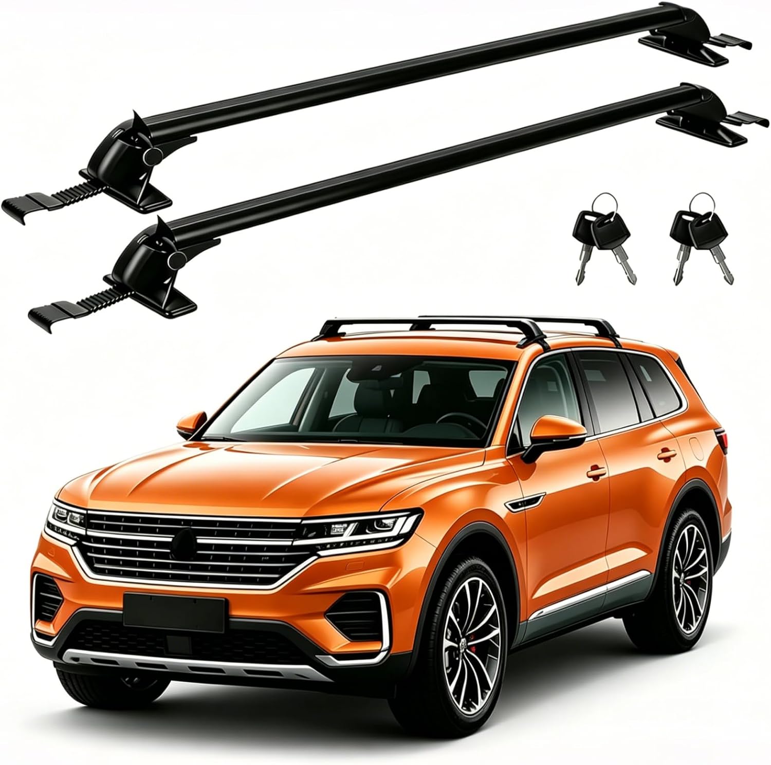 Zorpupoa 43" Adjustable Aluminum Universal Roof Rack with Anti-Theft Lock
