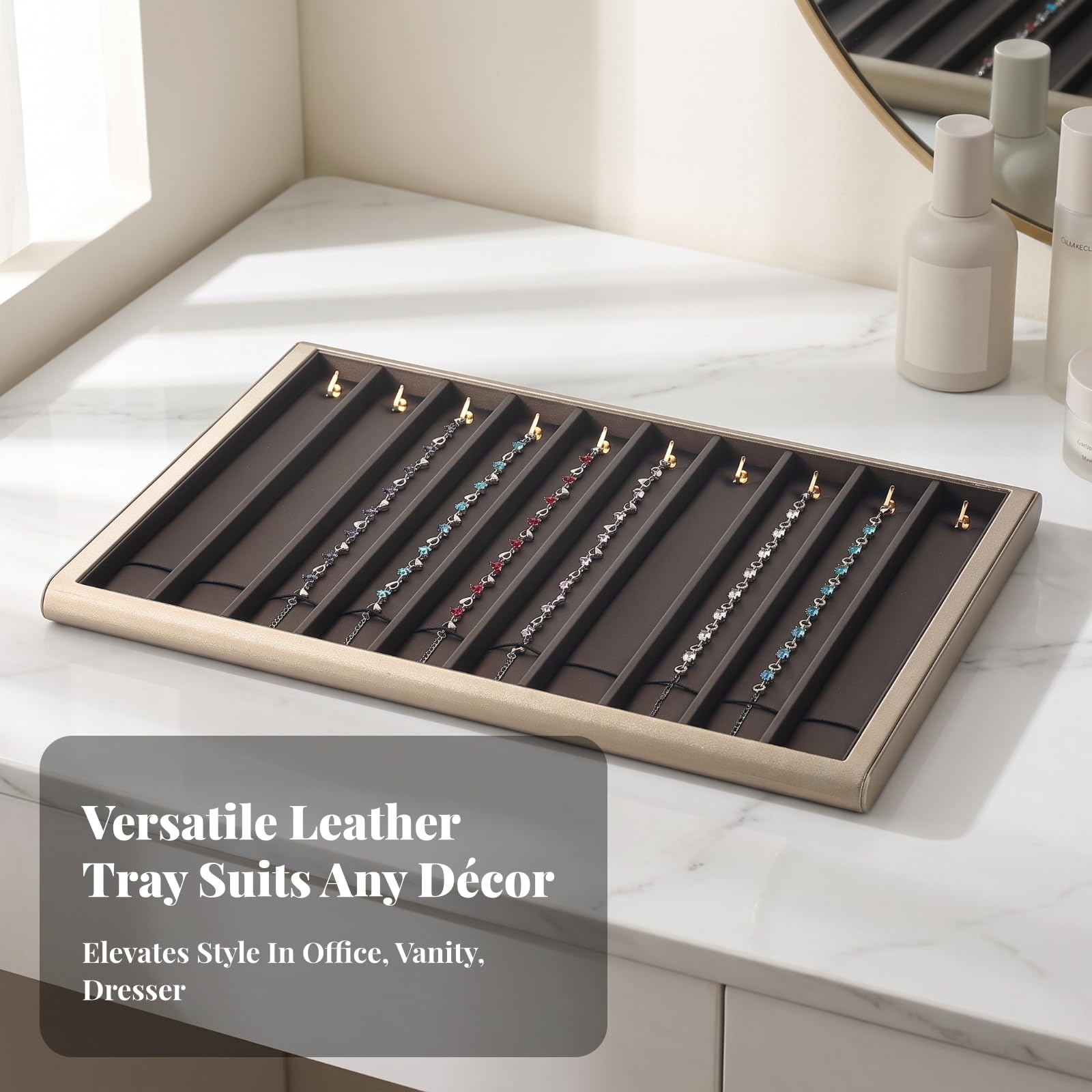 Présentoir à Bracels Élégant | Dblure Rembrrée Marron, Organisateur Bracels, Luxueux, pr Coiffeuse
