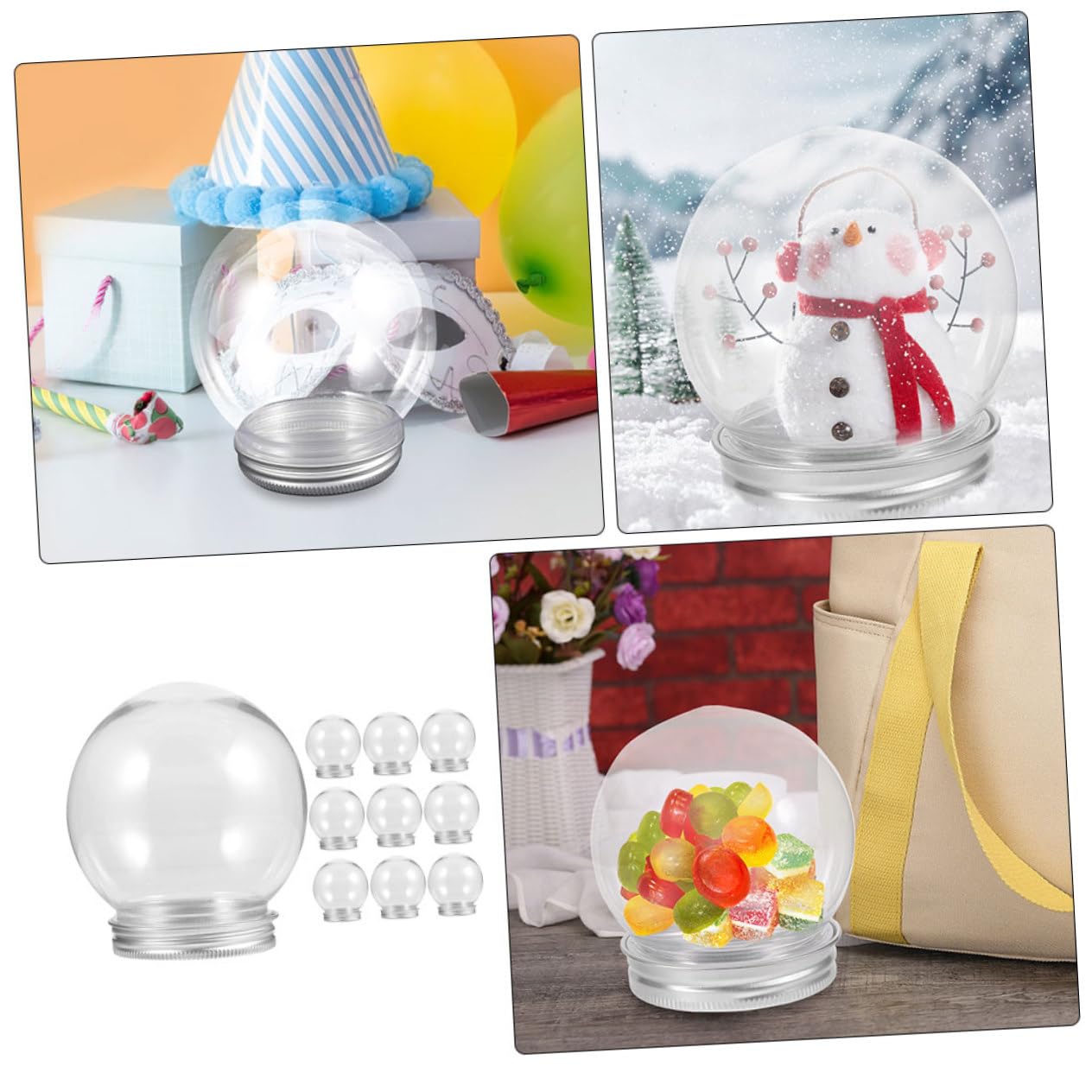 Alipis 40 Pièces Boule D'Ornement À Remplir Kit De Boule À Neige Bricolage Boules À Neige en Plastique pour Enfants Boules en Plastique Remplissables Globes d'eau Boules À Neige