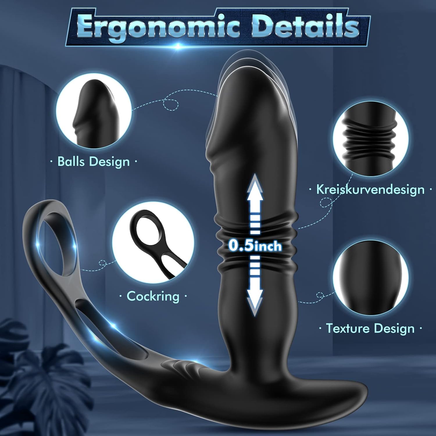 Vibratore per Uomo Stimolatore Prostata per Lui, Vibratore Anale Dildo Anale Plug Analesex Toy con Telecomando, Vibratoreper Uomo Professionale Plug Anale-Dilatatore, Sex Toys Sessuali per Uomini