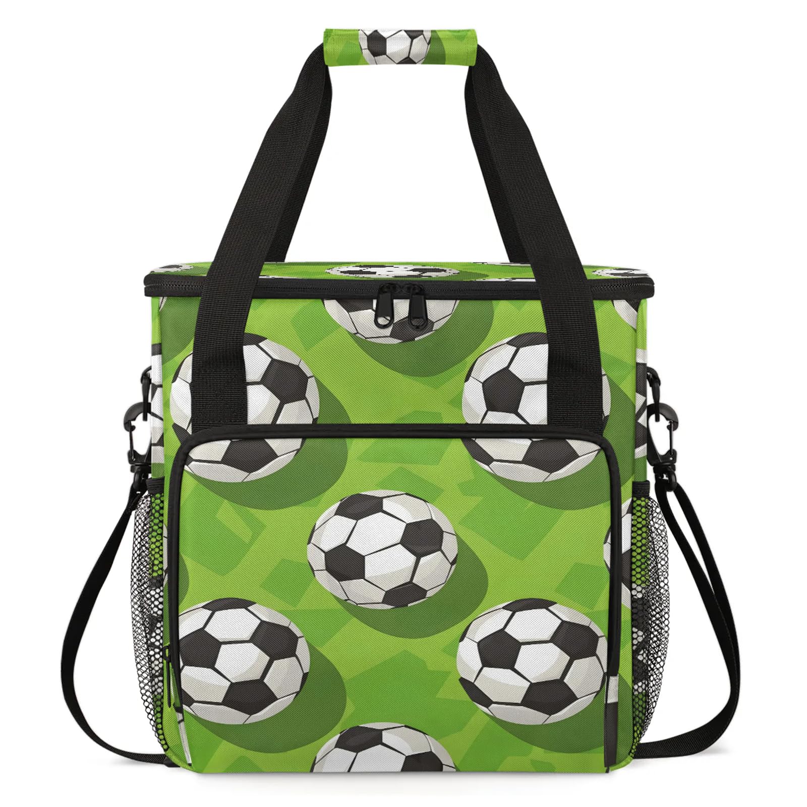 Adornori Sport Soccer Ball Travel Coffee Maker Carrying Bag, Large Organizer Storage Tote Bag Insulated Reusable Cooler Grocery Bags