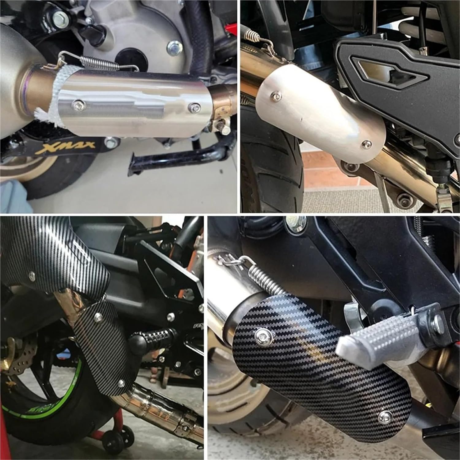 ヒートシールド オートバイ排気管プロテクターヒートシールドカバーマフラー火傷防止ボードホンダフィットヤマハフィット用 排気ポート保護