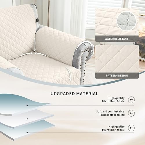 Vista 2 de MIFXIN Funda reversible para sofá, impermeable, antideslizante, lavable, con correa elástica, protector de muebles para mascotas, perros y niños