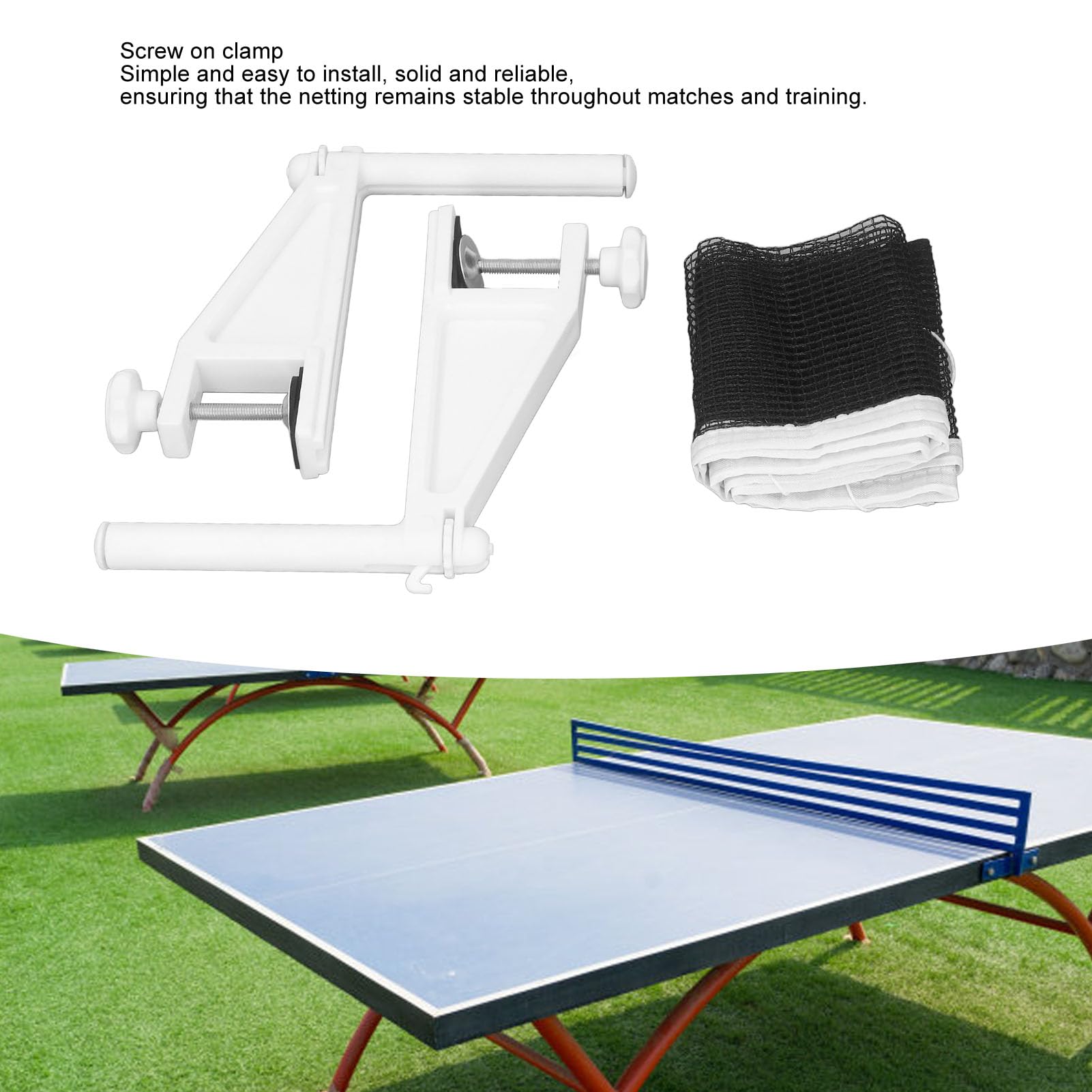 Cyrank Premium Table Tennis Net and Post Set, Professional Table Tennis Ping Pong Net Post Set Quick Easy Setup Indoor Outdoor Ping Pong Table Net Post Set