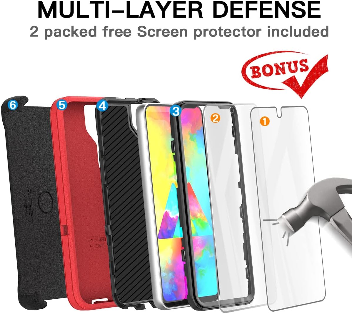 AICase Belt-Clip Holster Case for Galaxy S22 with Screen Protector, Heavy Duty Drop Protection Full Body Rugged Shockproof/DustProof Military Grade Tough Durable Cover for Samsung Galaxy S22