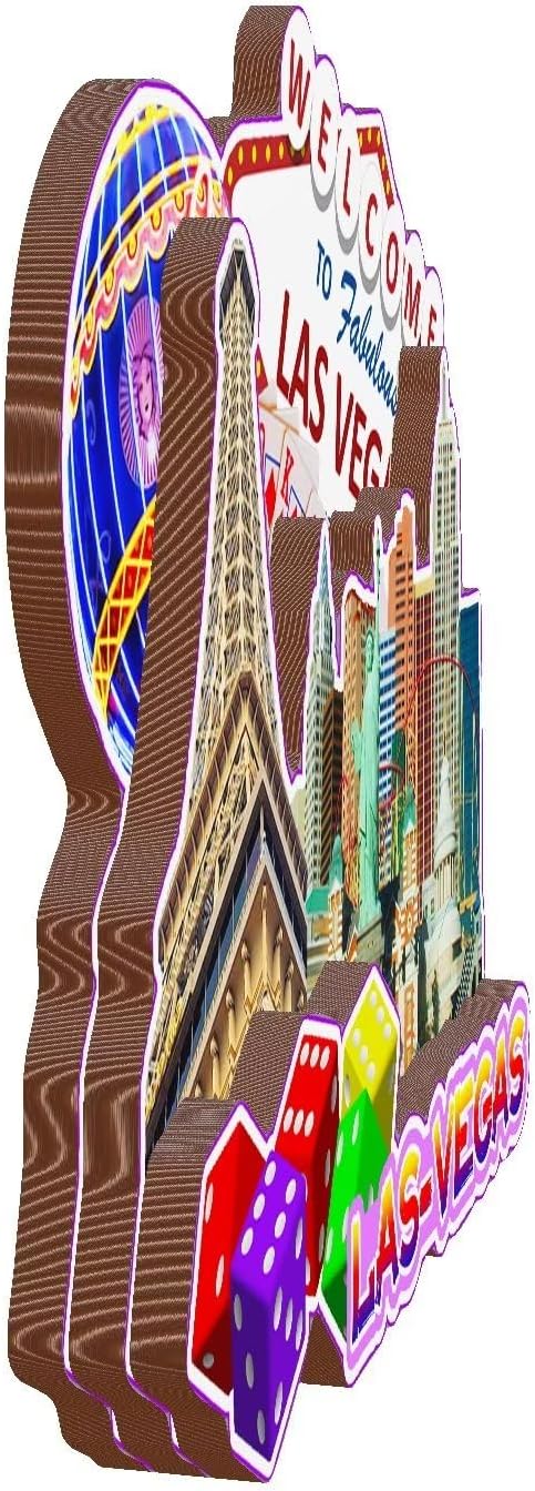 Las Vegas Nevada USA Fridge Magnet 3D Classic Wooden Refrigerator Magnets Landmark Handmade Craft Travel Souvenir Gift Collection Decoration -3610 image 2