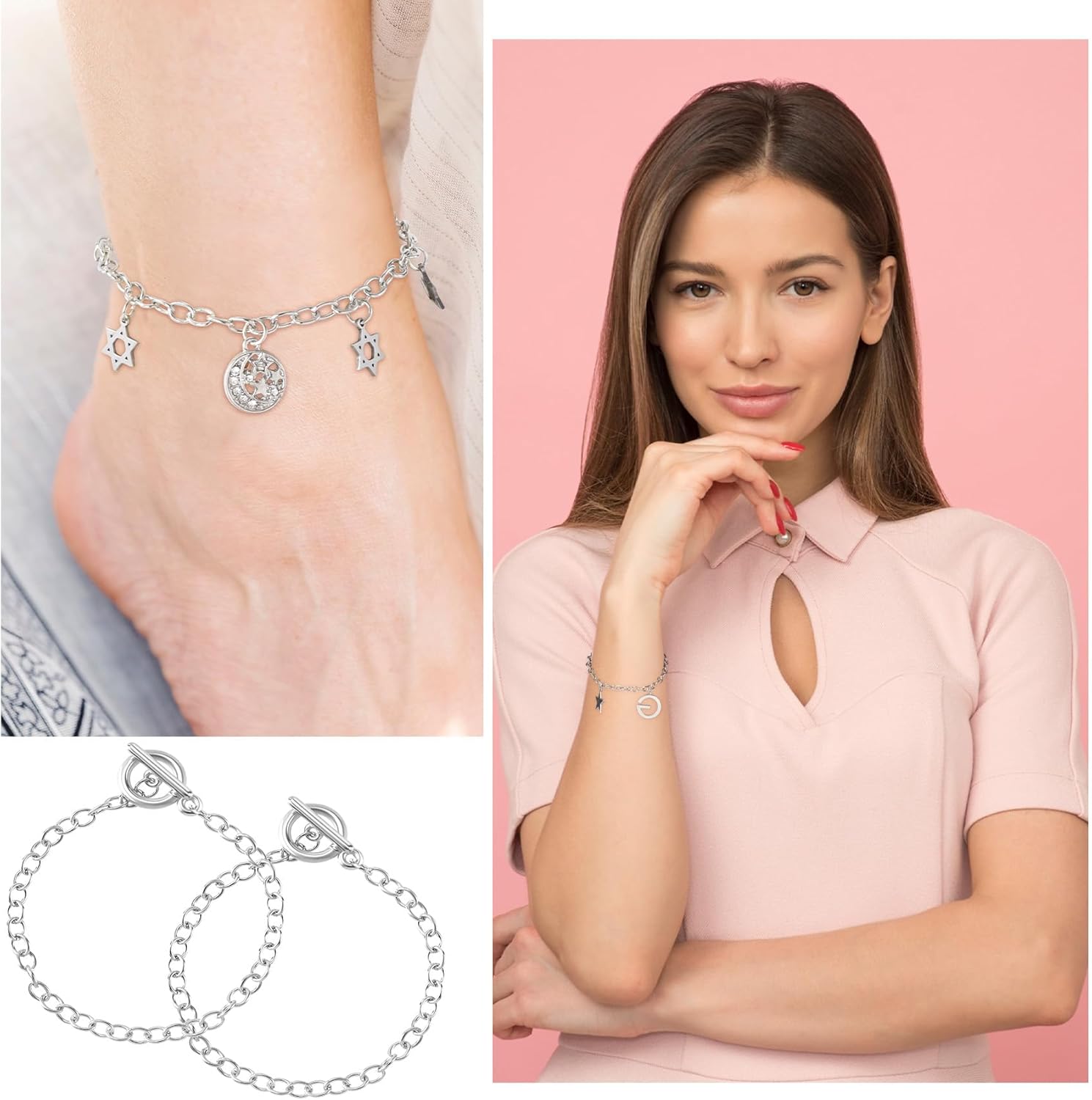 6 PCS Bracelet Chains for Jewelry Making, Chains with OT Buckle Link Chain Bracelets for Women DIY Crafts - Image 6