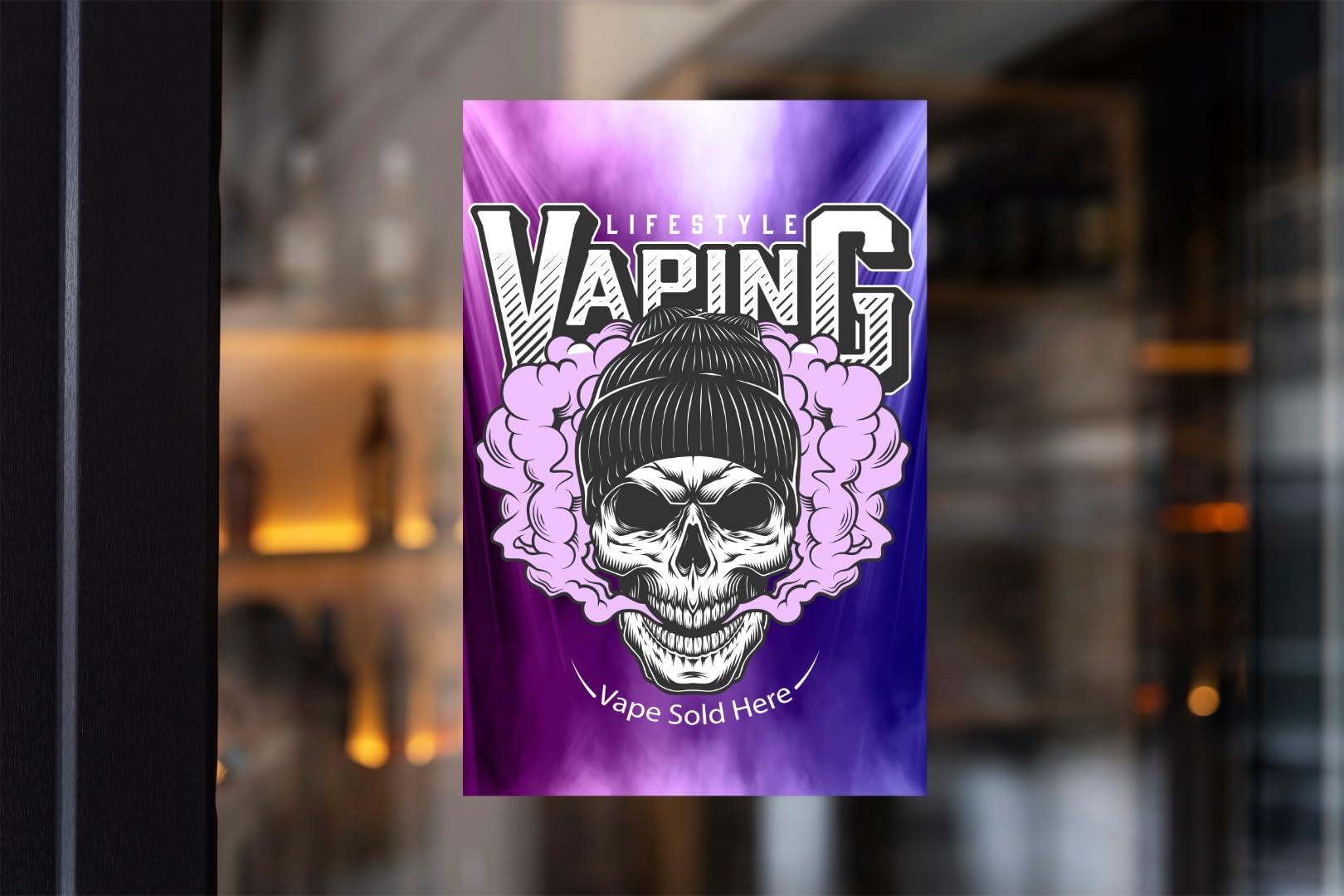 Vape Sold Here Autocollants de fenêtre de magasin de porte extérieure de  fenêtre POS signe vinyle Vape Stickers : Amazon.fr: Cuisine et Maison