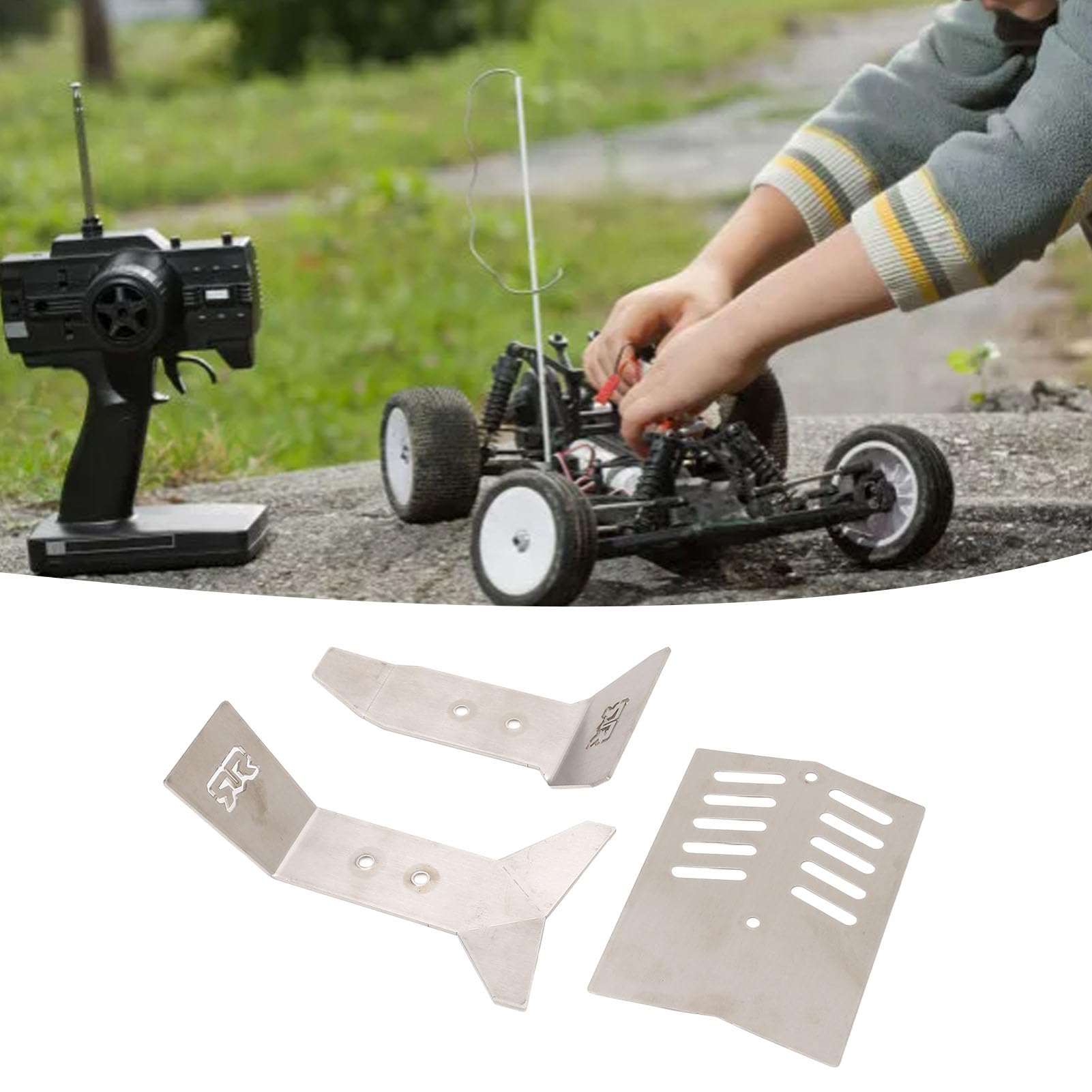 Zestaw pancerza podwozia RC Wytrzymała osłona osłony podwozia ze stali nierdzewnej dla 1/8 Nero 6S Big Rock RC Samochód Off Road Racing Trwała ochrona