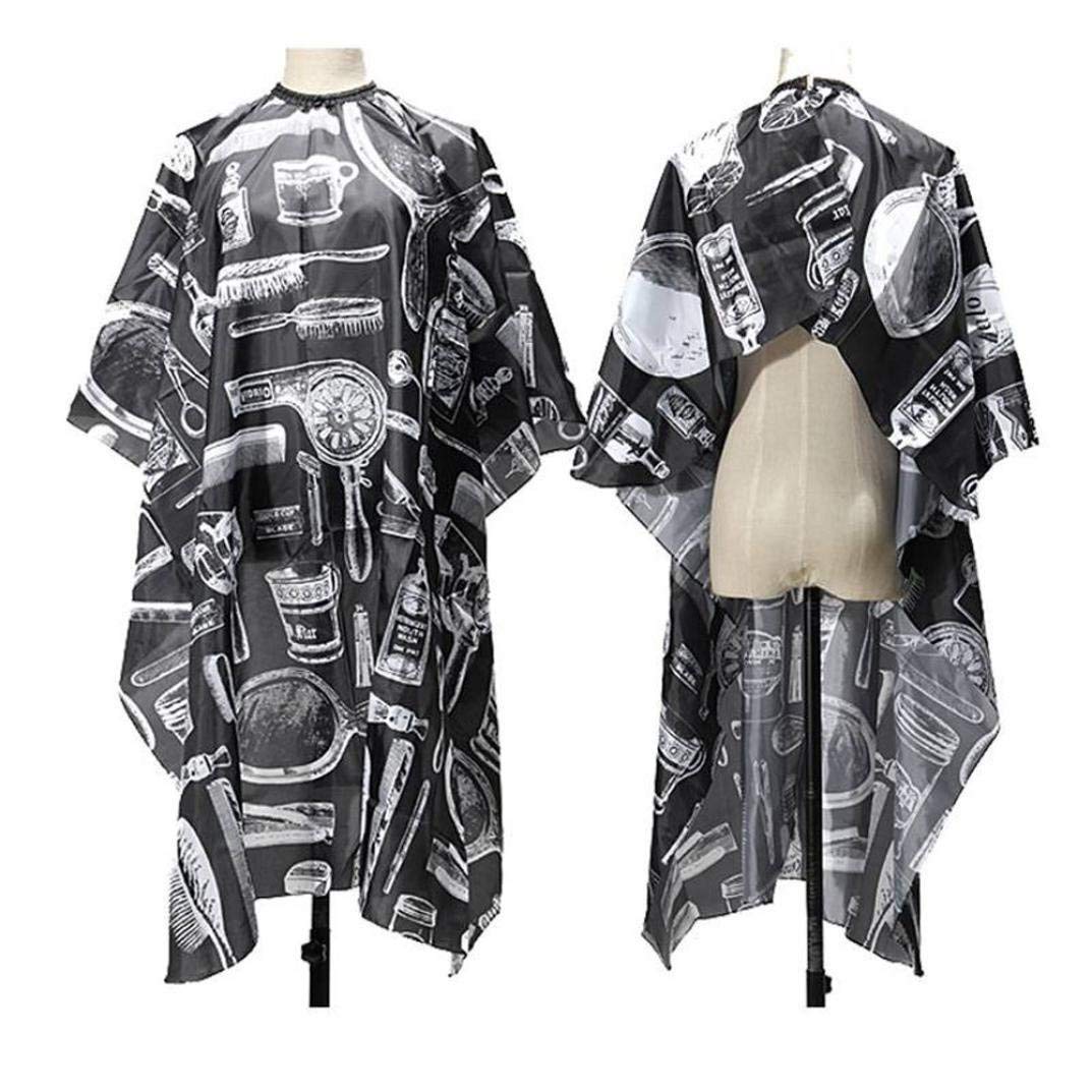 Hot Hairs Saloon Element Pattern Waterproof Polyester Barber Saloon Cape Apron for Men Women Hair Cutting Sheet Apron, 148x120 CM, Black, Pack of 1-image-43