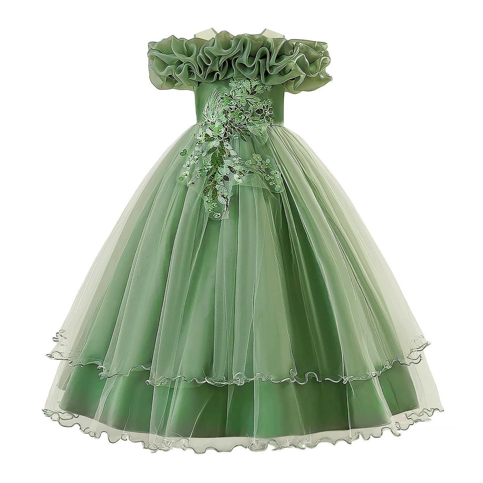 Vestido de fiesta para niñas cómodo y elástico con hombros descubiertos para evitar rozaduras en galas 7