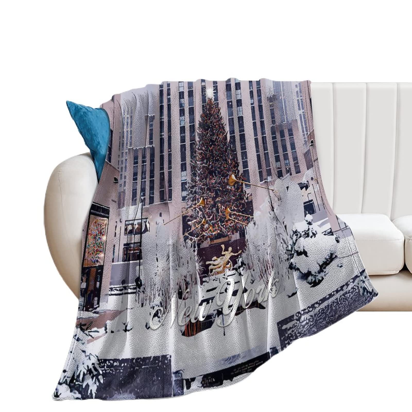 Couverture flanelle anti-frissons légère et pelucheuse horizon urbain