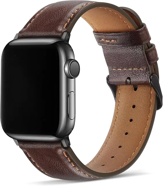 Cinturino Apple Watch in Vera Pelle - Compatibile con Ultra, Serie 11-3, Marrone Retrò