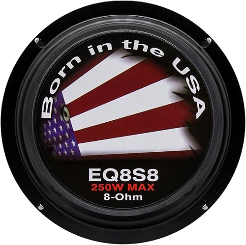 Miniatura 4 de EARTHQUAKE Sound PR-EQ8S8 - Altavoces envolventes de tela de 8 ohmios de 8 pulgadas, canasta sellada, 250 vatios máximo (par)
