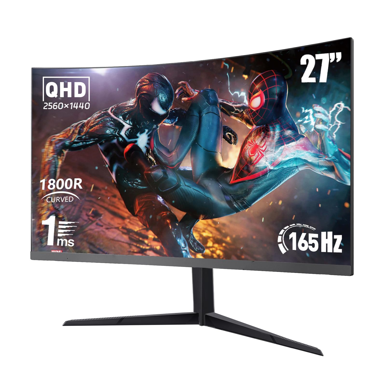 Amazon.com: 27 Inch QHD 2K 1800R Curved Gaming Monitor 165Hz 1ms