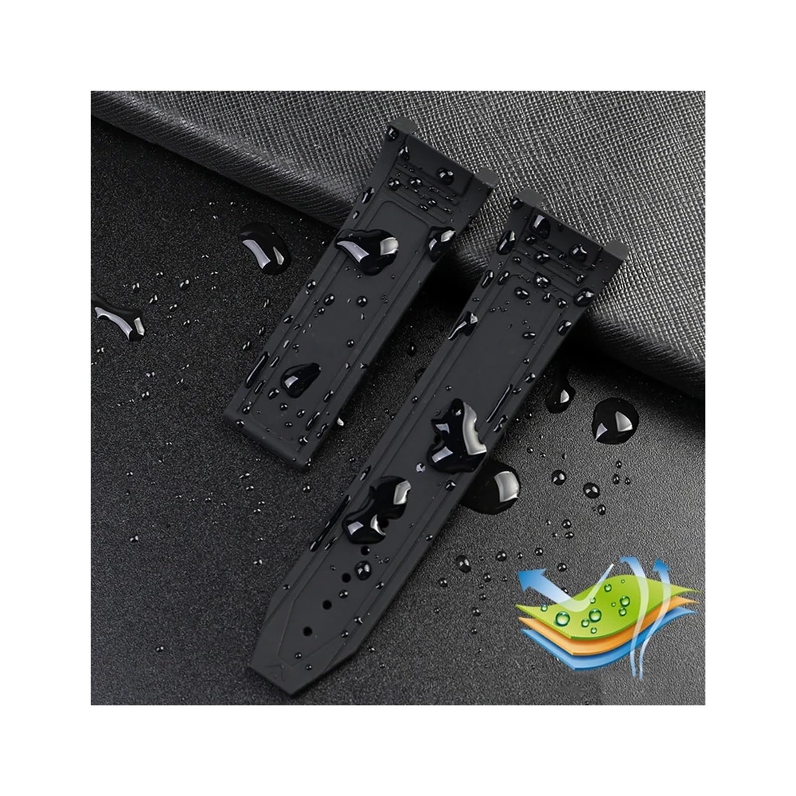 Bracelet de montre étanche en caoutchouc et Silicone for hommes, adapté à la série sportive Ferragamo Three Eyes F80 F-80, boucle pliante crantée
