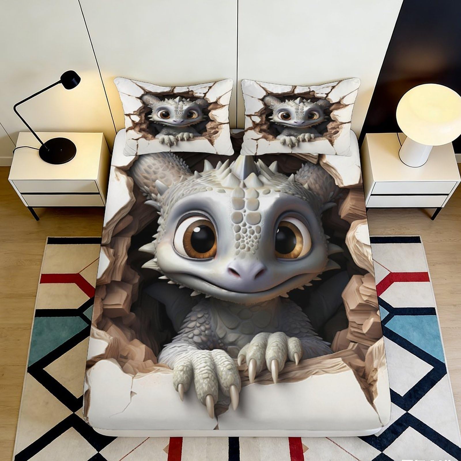 3D Printed Monster Truck Fitted Sheet Microfiber Deep Pocket Monster Truck Mattress Fitted Cover Non-Slip Washable for Bedroom 90x200x25cm