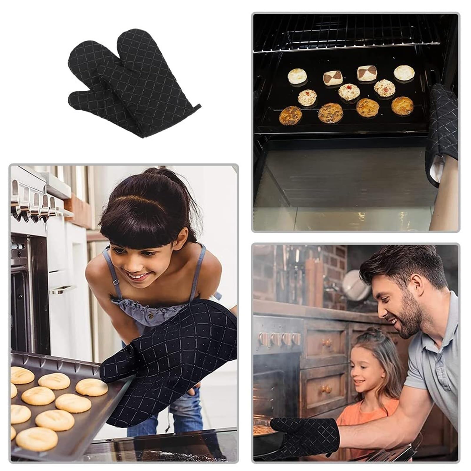 Manoplas Horno Paquete De 2 Manoplas For Horno, Guantes Antideslizantes Resistentes Al Calor For Cocinar, Hornear Y Asar Guantes Horno Cocina(Rot)