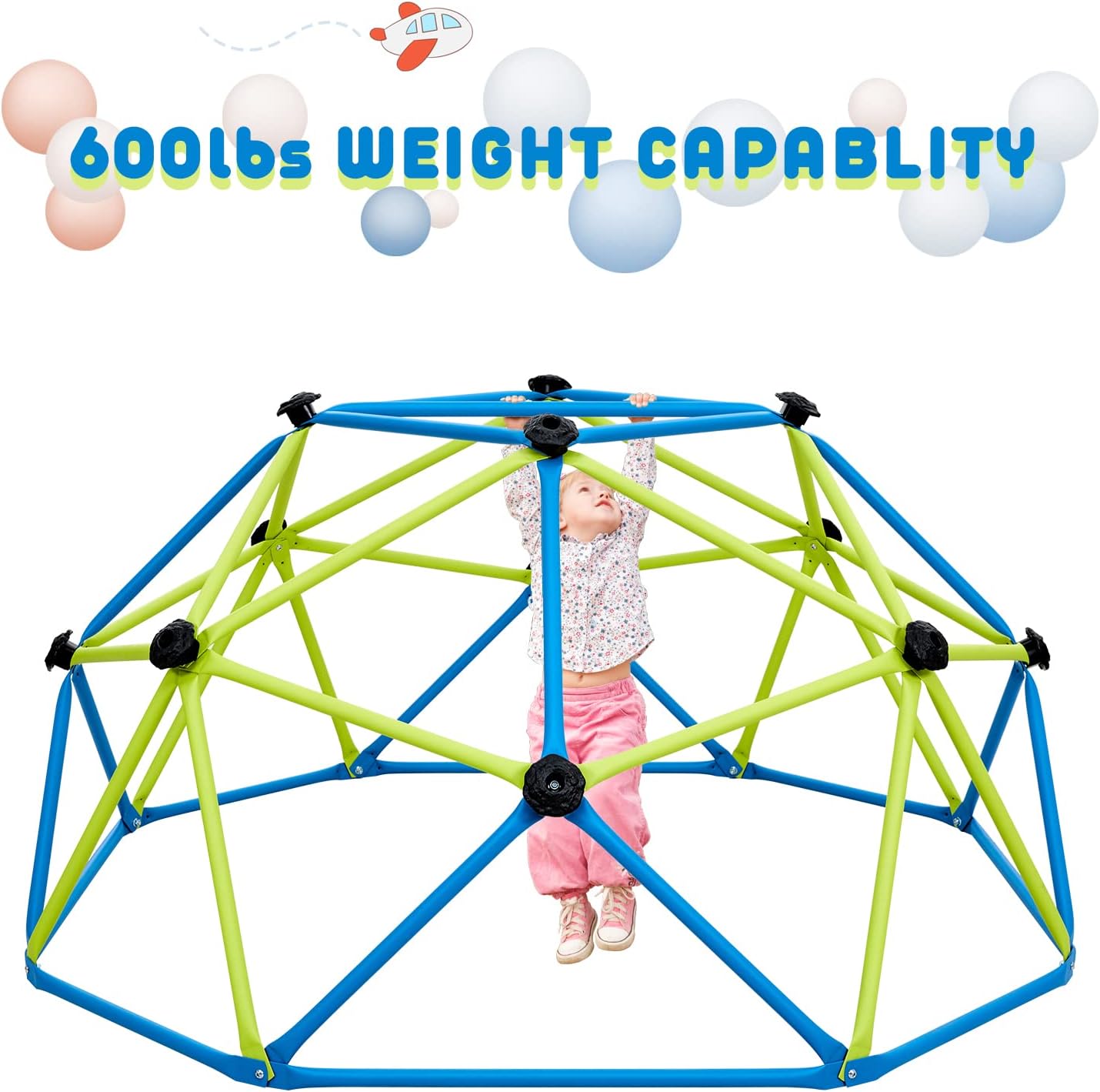 Albott Dome Climber - 6FT Indoor Matte Jungle Gym Playground Geodesic Climbing Dome for Within 8 Years Kids Outdoor Toys with Rust and UV Resistant Steel Frame, Supports 600lbs, Easier Assembly : Toys & Games