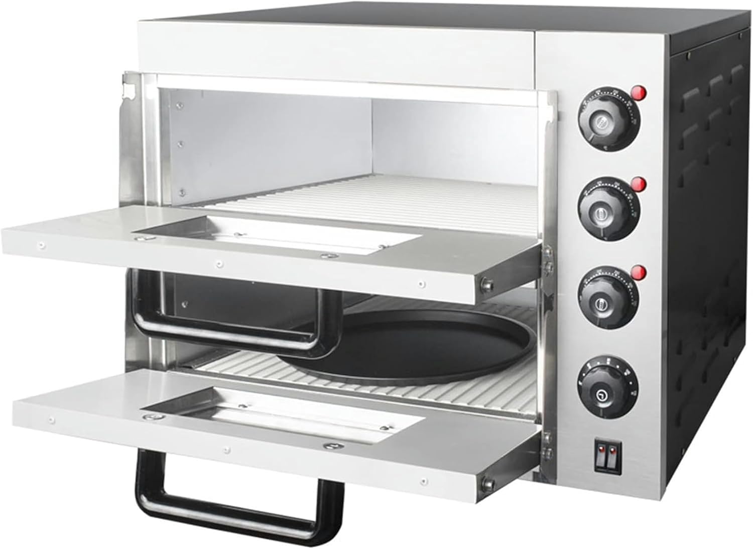 Double Deck Stone Base Electric Commercial Pizza Oven 3KW, Pizza Maker, Oven Pizza Maker, with Timer