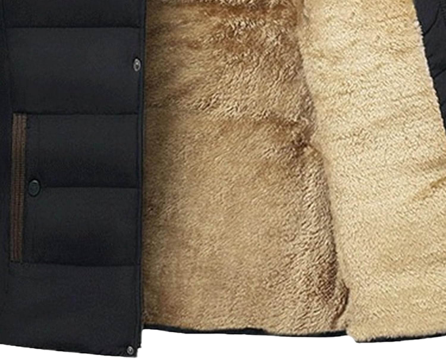 JEKE-DG Men's Thicken Fur Hooded Stylish Puffer Jacket Warm Casual Windproof Down Coat Full Zip Ski Winter Bubble Coat