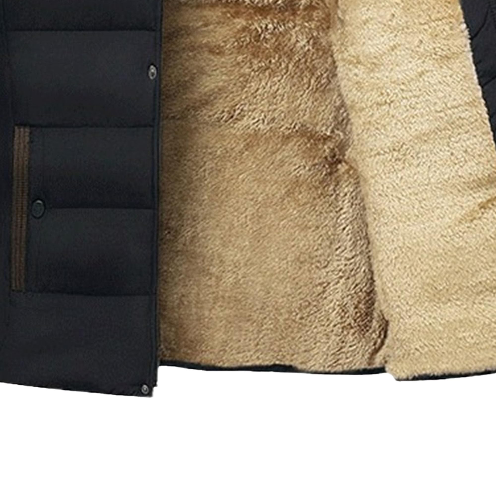 Piumino da uomo con colletto in pelliccia sintetica pesante foderato in pile con cappuccio piumino da uomo con cappuccio piumino da uomo