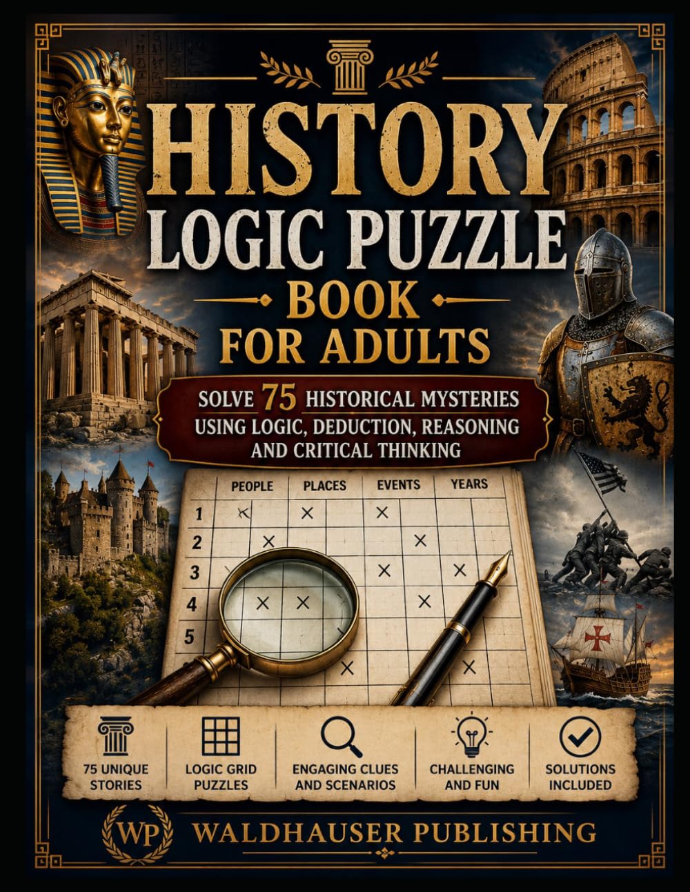 History Logic Puzzle Book for Adults: Solve 75 Historical Mysteries Using Logic, Deduction, Reasoning and Critical Thinking